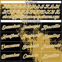 Laden Sie das Bild in den Galerie-Viewer, Custom Old Gold Black-White 3D Pattern Design Abstract Brush Stroke Performance Polo Shirt