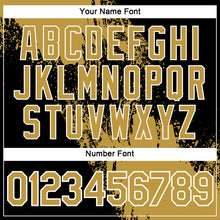 Laden Sie das Bild in den Galerie-Viewer, Custom Old Gold Black-White 3D Pattern Design Abstract Brush Stroke Performance Polo Shirt