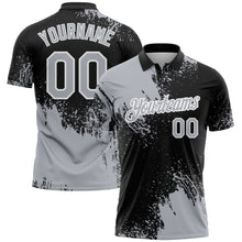 Загрузить изображение в средство просмотра галереи, Custom Gray Black-White 3D Pattern Design Abstract Brush Stroke Performance Polo Shirt