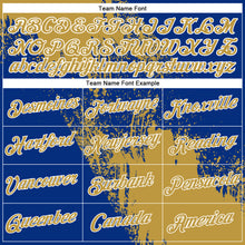 Laden Sie das Bild in den Galerie-Viewer, Custom Old Gold Royal-White 3D Pattern Design Abstract Brush Stroke Performance Polo Shirt