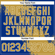 Laden Sie das Bild in den Galerie-Viewer, Custom Old Gold Royal-White 3D Pattern Design Abstract Brush Stroke Performance Polo Shirt