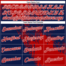 Laden Sie das Bild in den Galerie-Viewer, Custom Red Navy-White 3D Pattern Design Abstract Brush Stroke Performance Polo Shirt