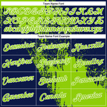 Загрузить изображение в средство просмотра галереи, Custom Neon Green Navy-White 3D Pattern Design Abstract Brush Stroke Performance Polo Shirt