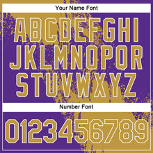 Laden Sie das Bild in den Galerie-Viewer, Custom Old Gold Purple-White 3D Pattern Design Abstract Brush Stroke Performance Polo Shirt