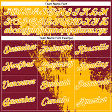 Laden Sie das Bild in den Galerie-Viewer, Custom Gold Crimson-White 3D Pattern Design Abstract Brush Stroke Performance Polo Shirt