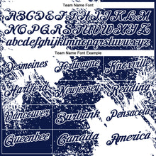 Laden Sie das Bild in den Galerie-Viewer, Custom White Navy 3D Pattern Design Abstract Brush Stroke Performance Polo Shirt