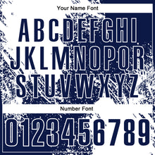 Laden Sie das Bild in den Galerie-Viewer, Custom White Navy 3D Pattern Design Abstract Brush Stroke Performance Polo Shirt