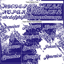 Laden Sie das Bild in den Galerie-Viewer, Custom White Dark Purple 3D Pattern Design Abstract Brush Stroke Performance Polo Shirt