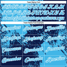 Charger l'image dans la galerie, Custom Sky Blue Navy-White 3D Pattern Design Abstract Brush Stroke Performance Polo Shirt