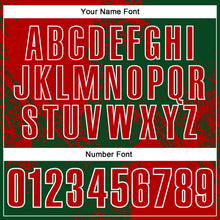 Laden Sie das Bild in den Galerie-Viewer, Custom Red Green-White 3D Pattern Design Abstract Brush Stroke Performance Polo Shirt