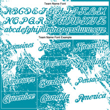 Charger l'image dans la galerie, Custom White Teal 3D Pattern Design Abstract Brush Stroke Performance Polo Shirt