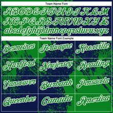 Load image into Gallery viewer, Custom Grass Green Navy-White 3D Pattern Design Abstract Brush Stroke Performance Polo Shirt