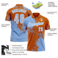 Загрузить изображение в средство просмотра галереи, Custom Light Blue Texas Orange-White 3D Pattern Design Abstract Brush Stroke Performance Polo Shirt