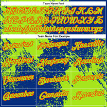 Загрузить изображение в средство просмотра галереи, Custom Neon Green Royal-Orange 3D Pattern Design Abstract Brush Stroke Performance Polo Shirt