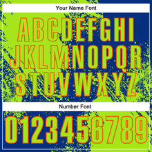 Загрузить изображение в средство просмотра галереи, Custom Neon Green Royal-Orange 3D Pattern Design Abstract Brush Stroke Performance Polo Shirt