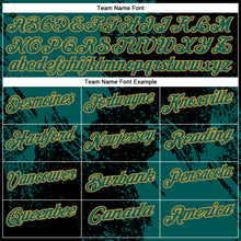 Загрузить изображение в средство просмотра галереи, Custom Midnight Green Black-Old Gold 3D Pattern Design Abstract Brush Stroke Performance Polo Shirt