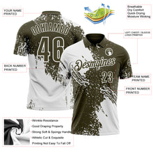Laden Sie das Bild in den Galerie-Viewer, Custom White Olive 3D Pattern Design Abstract Brush Stroke Performance Polo Shirt