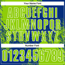 Загрузить изображение в средство просмотра галереи, Custom Neon Green Royal-White 3D Pattern Design Abstract Brush Stroke Performance Polo Shirt