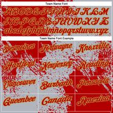 Laden Sie das Bild in den Galerie-Viewer, Custom Red Gray-Old Gold 3D Pattern Design Abstract Brush Stroke Performance Polo Shirt