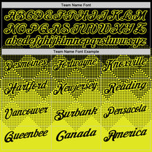 Load image into Gallery viewer, Custom Black Neon Yellow 3D Gradient Square Shape Performance Polo Shirt