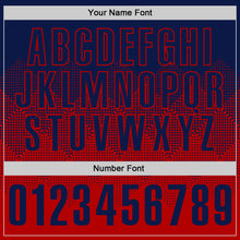 Загрузить изображение в средство просмотра галереи, Custom Navy Red 3D Gradient Square Shape Performance Polo Shirt