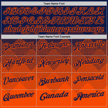 Load image into Gallery viewer, Custom Navy Orange 3D Gradient Square Shape Performance Polo Shirt