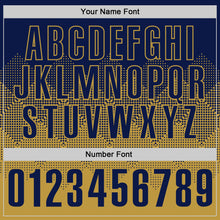 Загрузить изображение в средство просмотра галереи, Custom Navy Old Gold 3D Gradient Square Shape Performance Polo Shirt