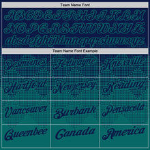 Загрузить изображение в средство просмотра галереи, Custom Navy Teal 3D Gradient Square Shape Performance Polo Shirt