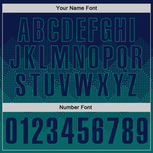 Загрузить изображение в средство просмотра галереи, Custom Navy Teal 3D Gradient Square Shape Performance Polo Shirt