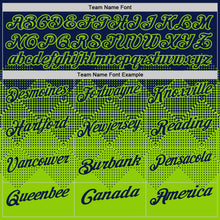 Загрузить изображение в средство просмотра галереи, Custom Navy Neon Green 3D Gradient Square Shape Performance Polo Shirt