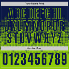 Загрузить изображение в средство просмотра галереи, Custom Navy Neon Green 3D Gradient Square Shape Performance Polo Shirt