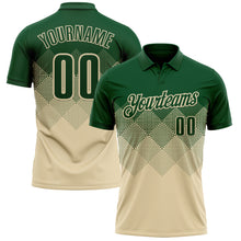 Загрузить изображение в средство просмотра галереи, Custom Green Cream 3D Gradient Square Shape Performance Polo Shirt