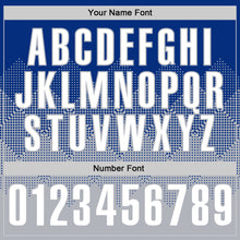 Laden Sie das Bild in den Galerie-Viewer, Custom Royal White-Gray 3D Gradient Square Shape Performance Polo Shirt