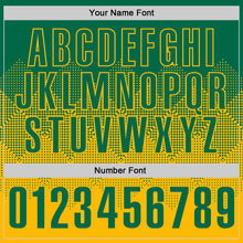 Load image into Gallery viewer, Custom Kelly Green Gold 3D Gradient Square Shape Performance Polo Shirt