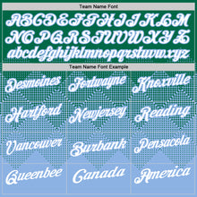 Load image into Gallery viewer, Custom Kelly Green White-Light Blue 3D Gradient Square Shape Performance Polo Shirt