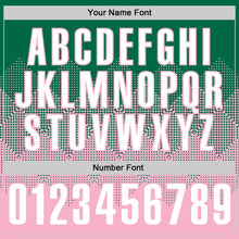 Load image into Gallery viewer, Custom Kelly Green White-Light Pink 3D Gradient Square Shape Performance Polo Shirt