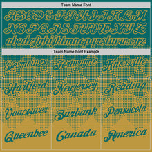 Charger l'image dans la galerie, Custom Teal Old Gold 3D Gradient Square Shape Performance Polo Shirt