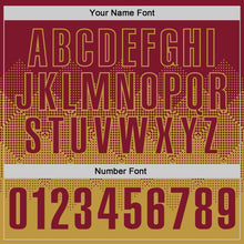 Load image into Gallery viewer, Custom Crimson Old Gold 3D Gradient Square Shape Performance Polo Shirt