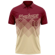 Charger l'image dans la galerie, Custom Crimson Cream 3D Gradient Square Shape Performance Polo Shirt