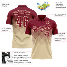 Charger l'image dans la galerie, Custom Crimson Cream 3D Gradient Square Shape Performance Polo Shirt