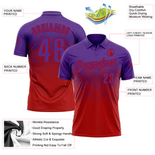 Загрузить изображение в средство просмотра галереи, Custom Purple Red 3D Gradient Square Shape Performance Polo Shirt