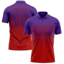 Загрузить изображение в средство просмотра галереи, Custom Purple Red 3D Gradient Square Shape Performance Polo Shirt