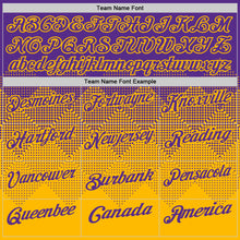 Laden Sie das Bild in den Galerie-Viewer, Custom Purple Gold 3D Gradient Square Shape Performance Polo Shirt