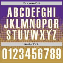 Load image into Gallery viewer, Custom Purple White-Old Gold 3D Gradient Square Shape Performance Polo Shirt