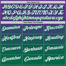 Laden Sie das Bild in den Galerie-Viewer, Custom Purple White-Kelly Green 3D Gradient Square Shape Performance Polo Shirt