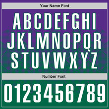 Laden Sie das Bild in den Galerie-Viewer, Custom Purple White-Kelly Green 3D Gradient Square Shape Performance Polo Shirt