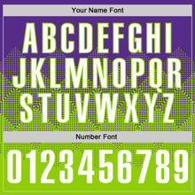 Charger l'image dans la galerie, Custom Purple White-Neon Green 3D Gradient Square Shape Performance Polo Shirt