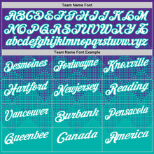 Laden Sie das Bild in den Galerie-Viewer, Custom Purple White-Aqua 3D Gradient Square Shape Performance Polo Shirt