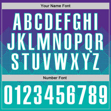 Laden Sie das Bild in den Galerie-Viewer, Custom Purple White-Aqua 3D Gradient Square Shape Performance Polo Shirt