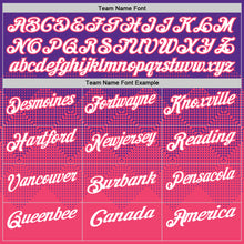 Charger l'image dans la galerie, Custom Purple White-Neon Pink 3D Gradient Square Shape Performance Polo Shirt